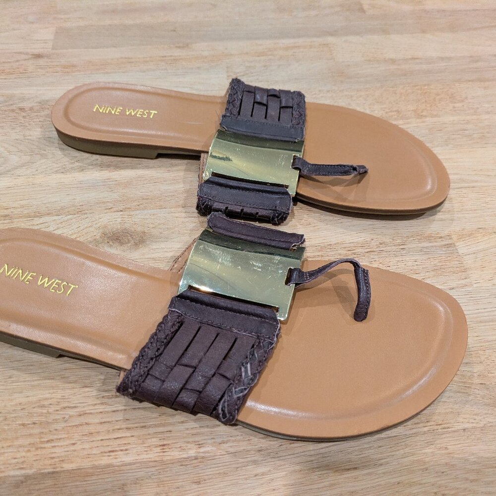 Women's Nine West Leather Sandals  - Size 9